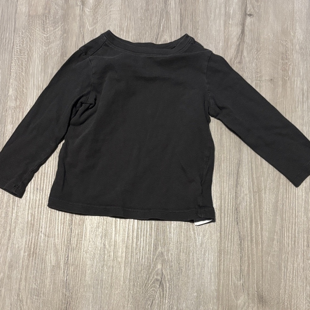 Classic Black Kids Long Sleeve Shirt